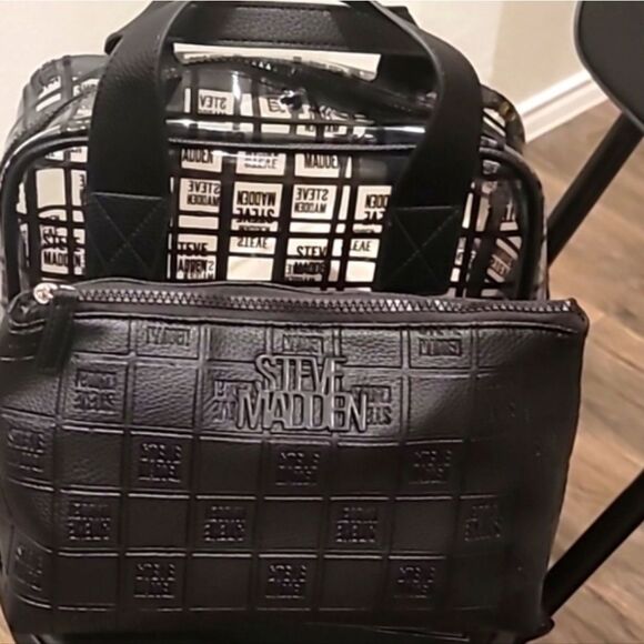 Steve Madden Block Logo Solid & Clear Cosmetic Case - Picture 9 of 9